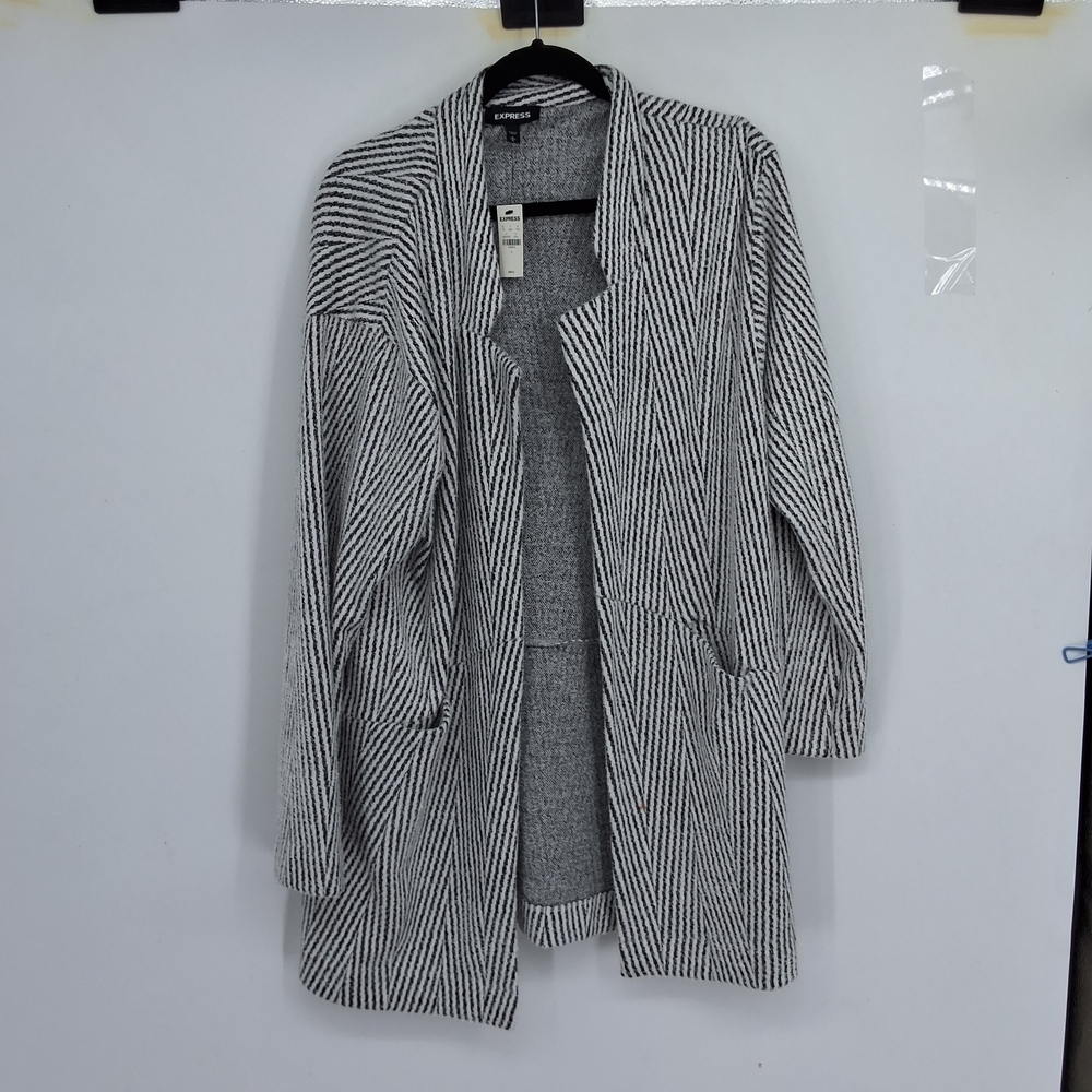 Express Large Monochrome Striped Cardigan